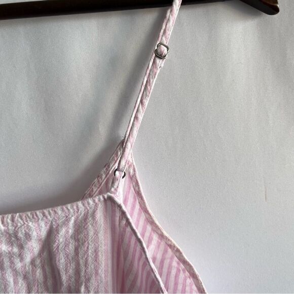 Women's Nordstrom BP Pink & White Striped Button Front Tank Top - Picture 7 of 8